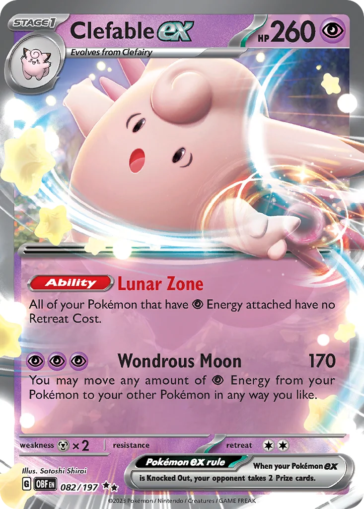 Clefable ex Pokemon card
