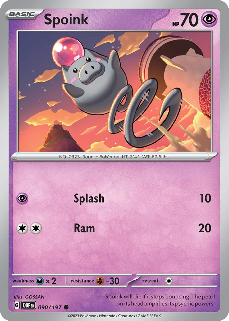 Spoink Pokemon card