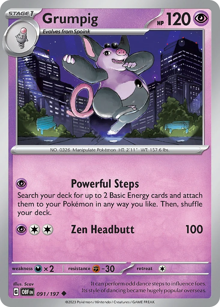 Grumpig Pokemon card