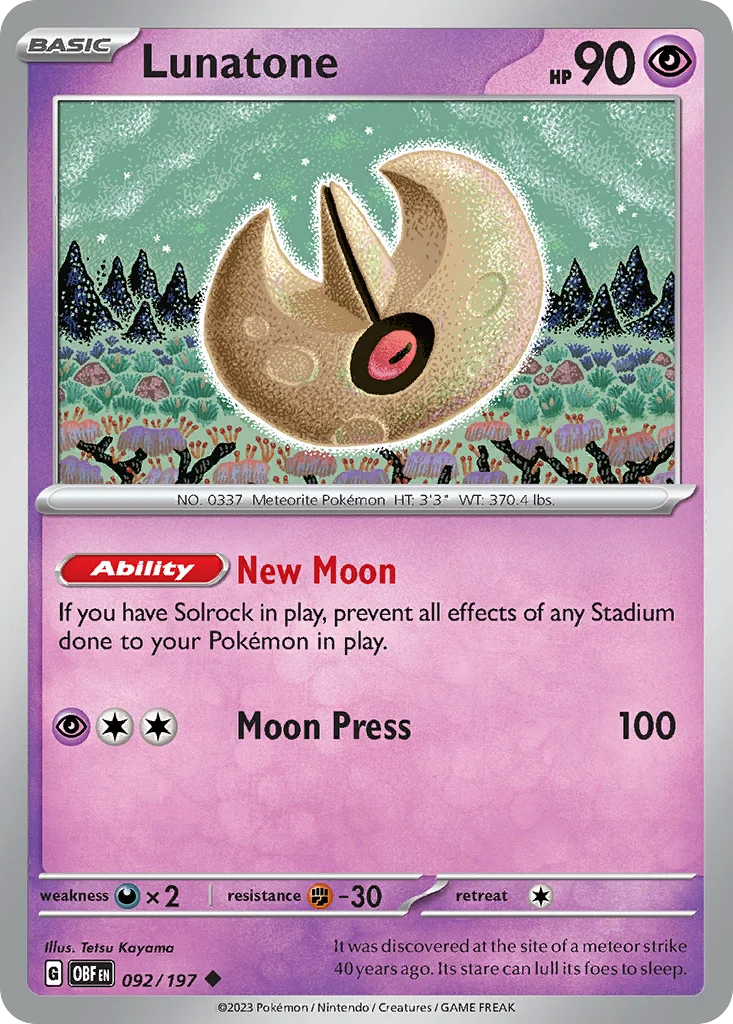 Lunatone Pokemon card
