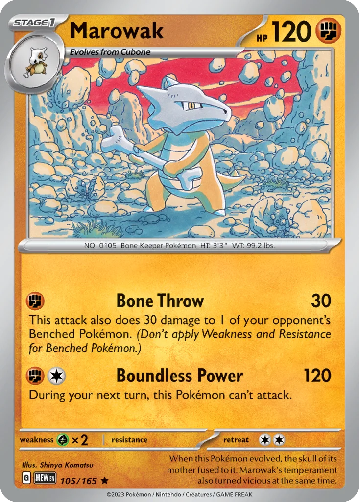 Marowak Pokemon card