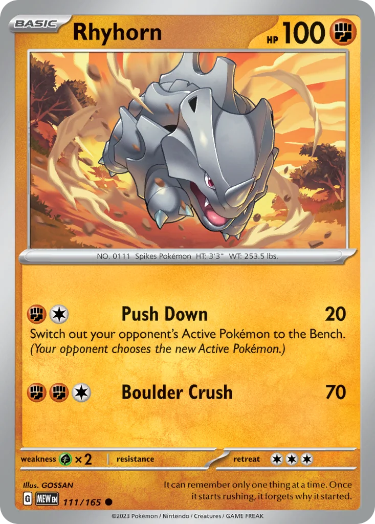 Rhyhorn Pokemon card