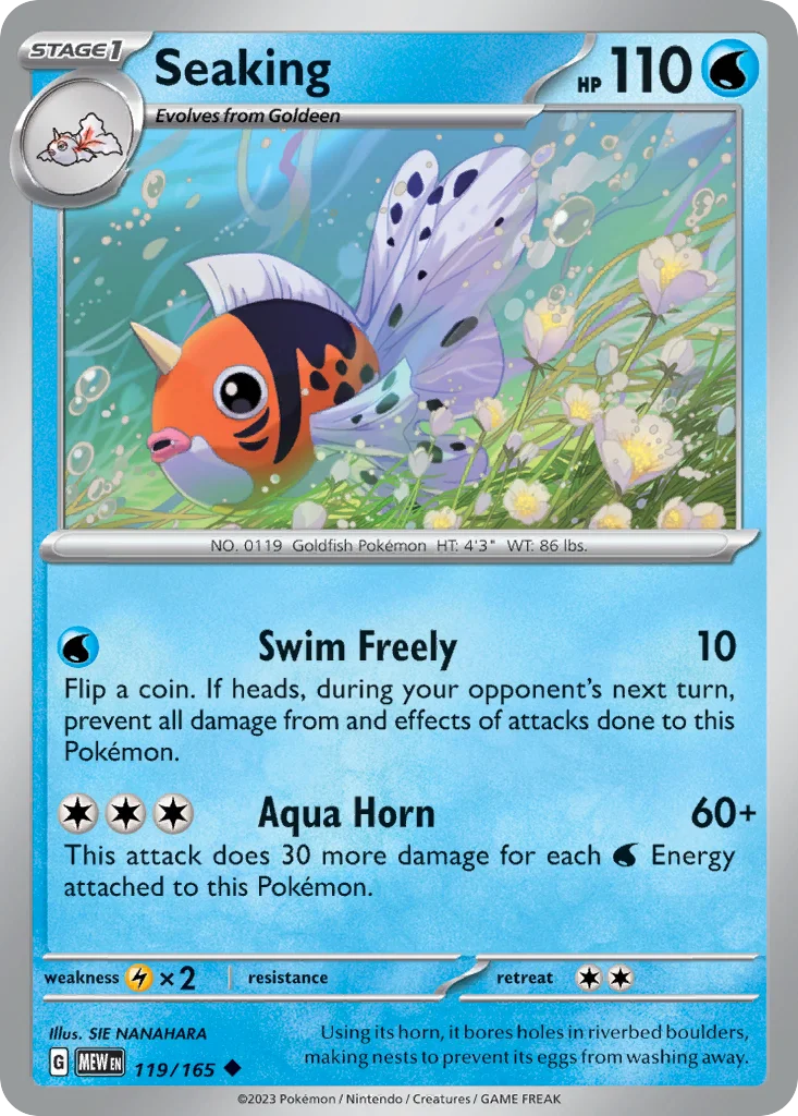 Seaking Pokemon card
