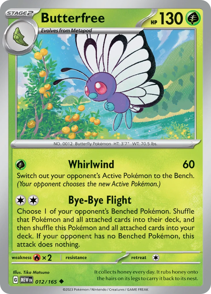 Butterfree Pokemon card