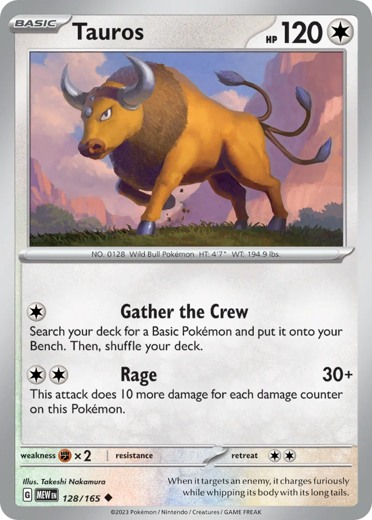 Tauros Pokemon card