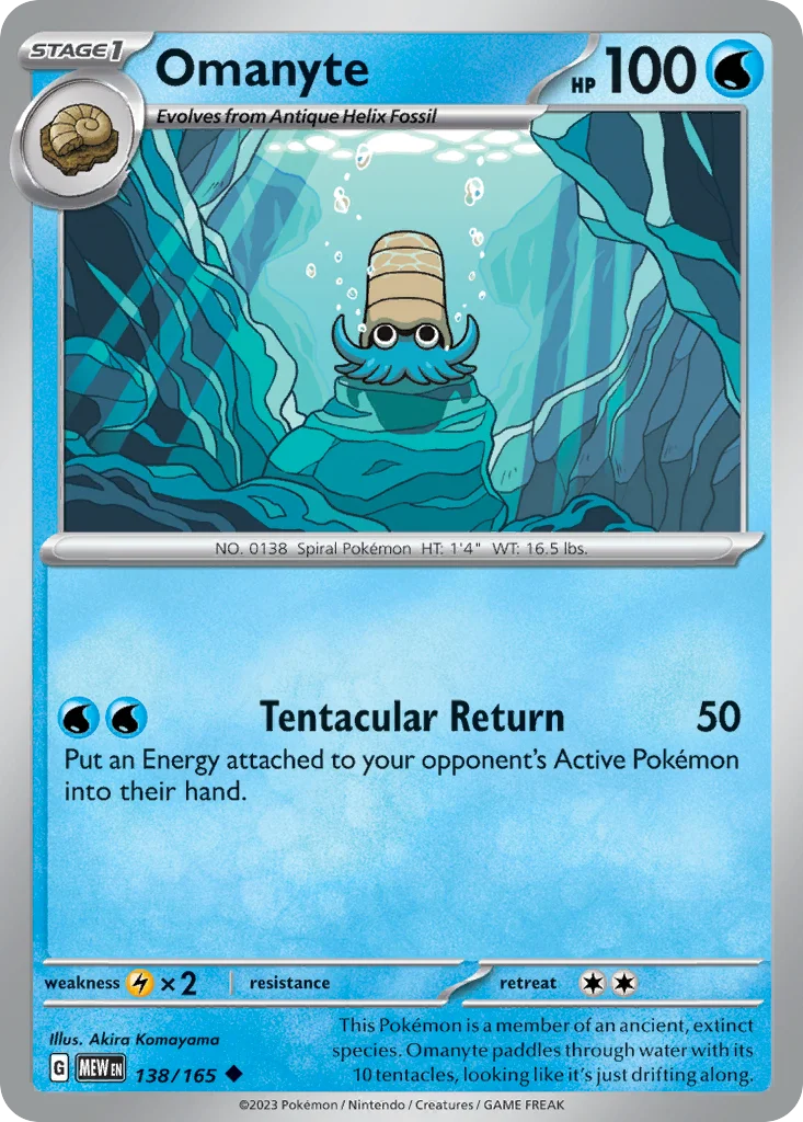 Omanyte Pokemon card