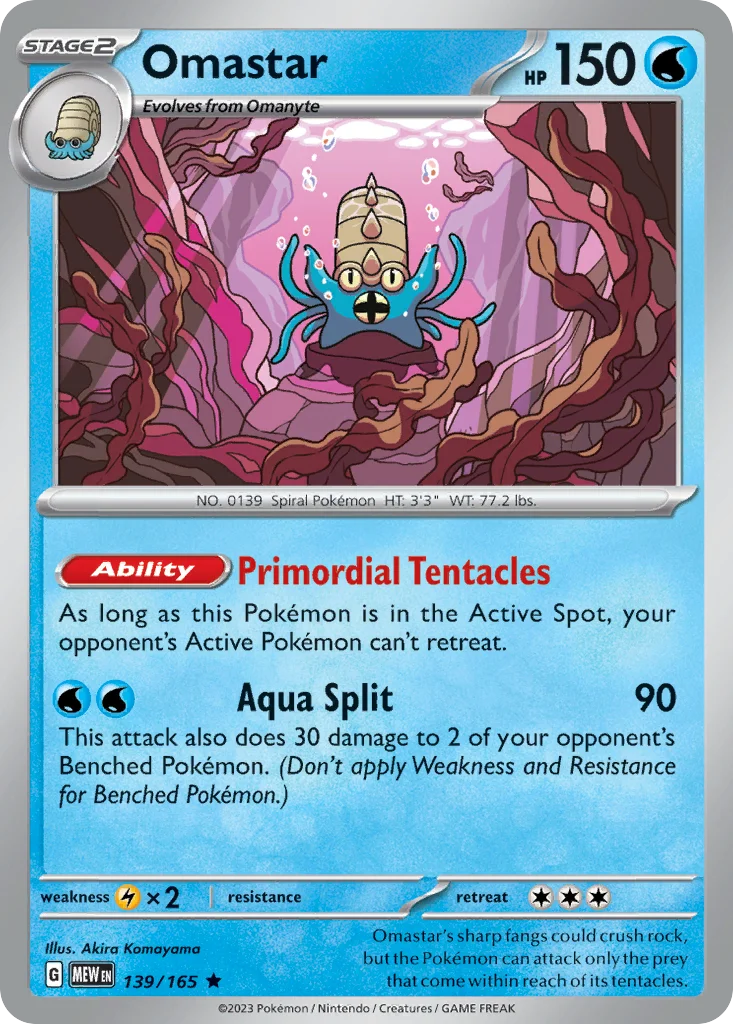 Omastar Pokemon card