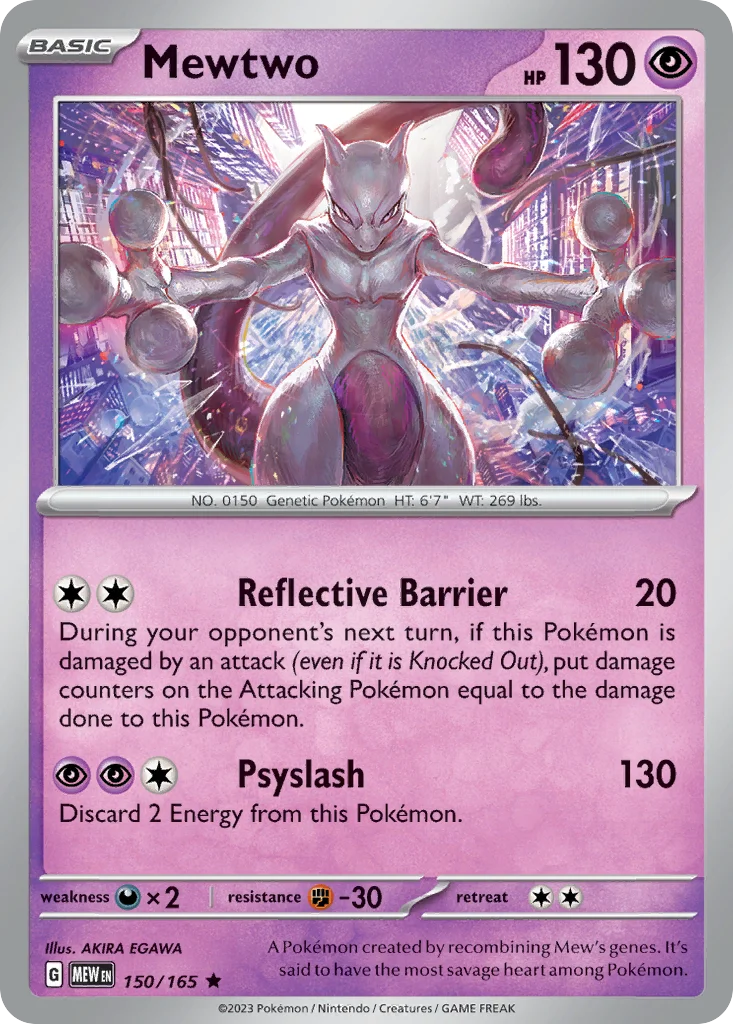 Mewtwo Pokemon card