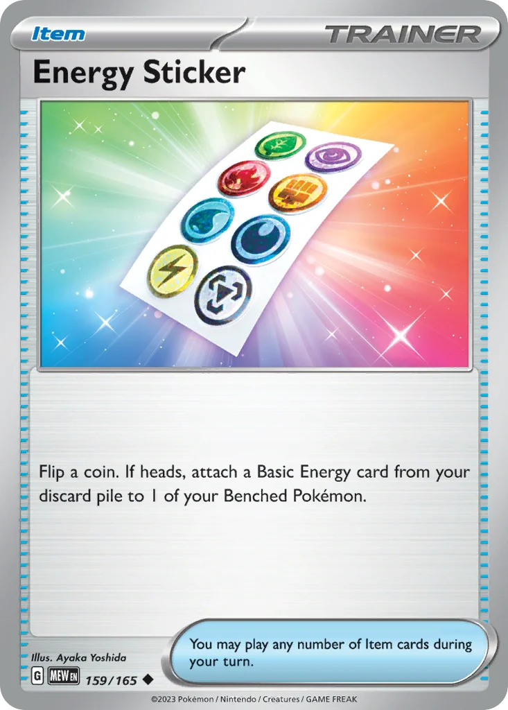 Energy Sticker Pokemon card