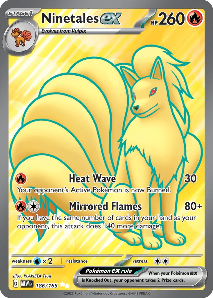 Ninetales ex Pokemon card