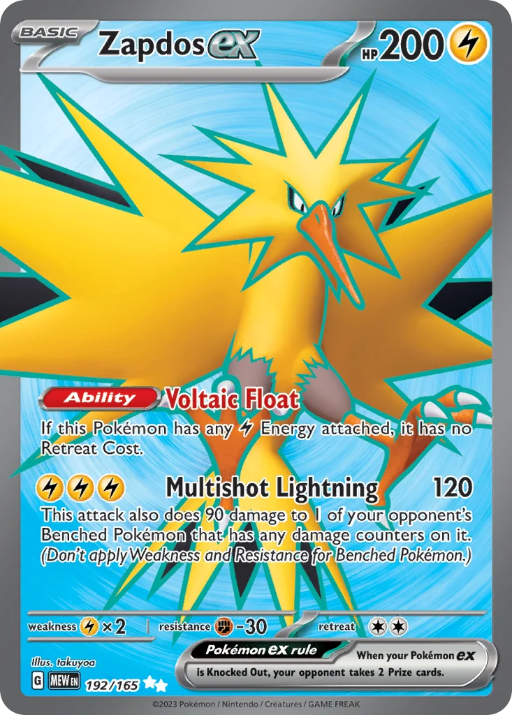 Zapdos ex Pokemon card