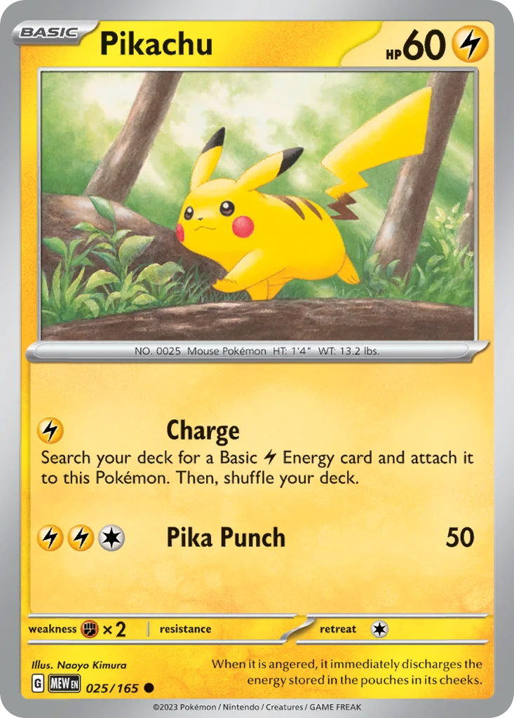 Pikachu Pokemon card