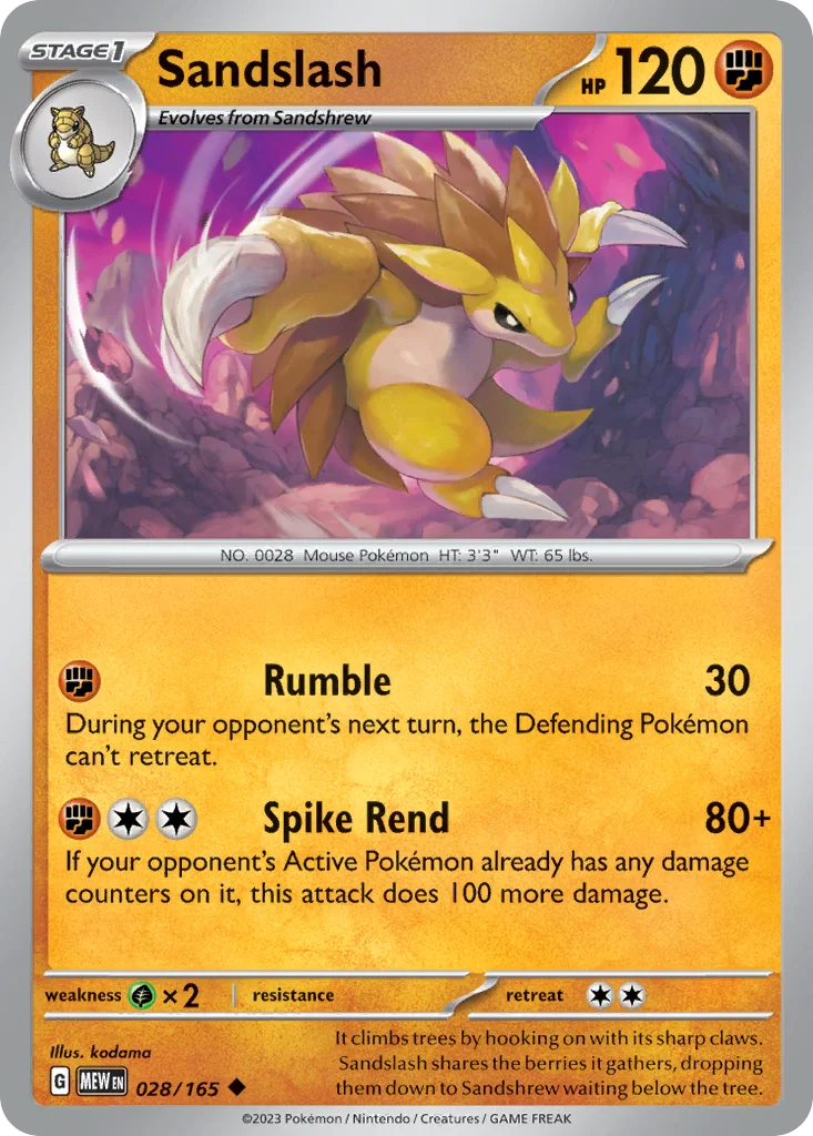 Sandslash Pokemon card