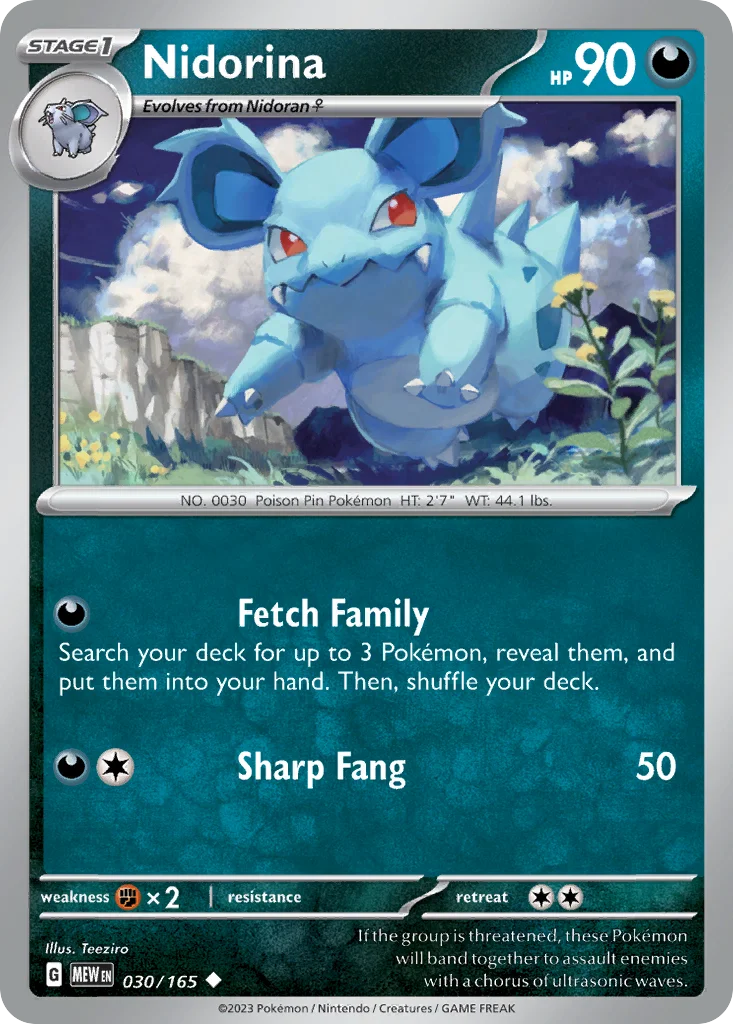 Nidorina Pokemon card