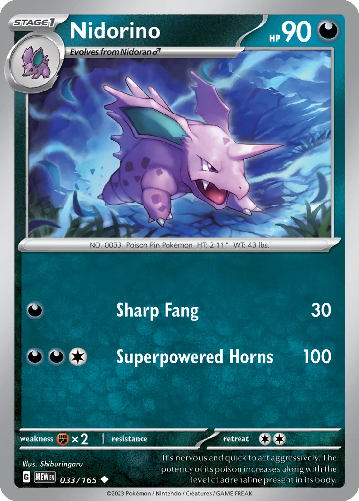 Nidorino Pokemon card