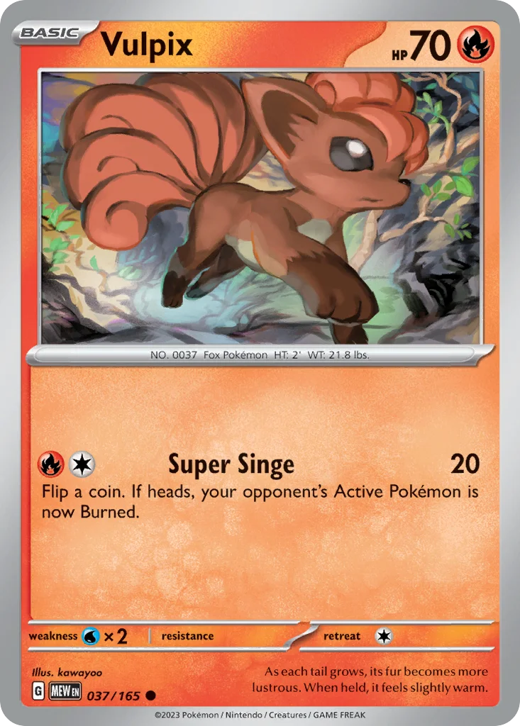 Vulpix Pokemon card