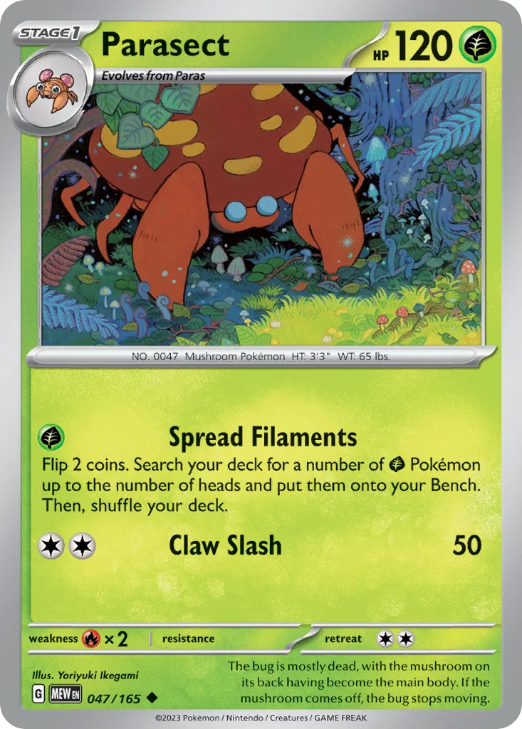 Parasect Pokemon card