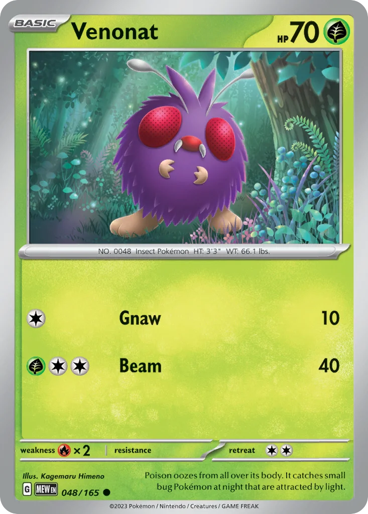Venonat Pokemon card