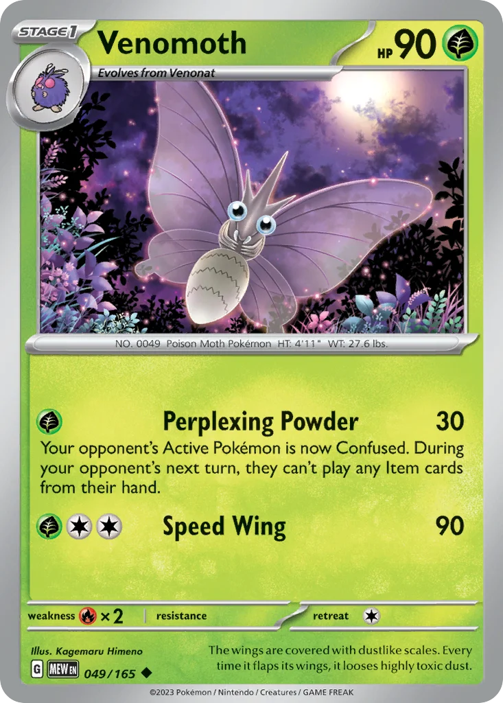 Venomoth Pokemon card