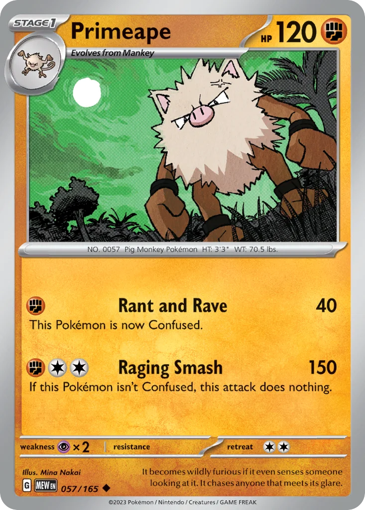 Primeape Pokemon card
