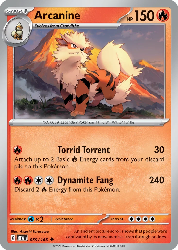 Arcanine Pokemon card
