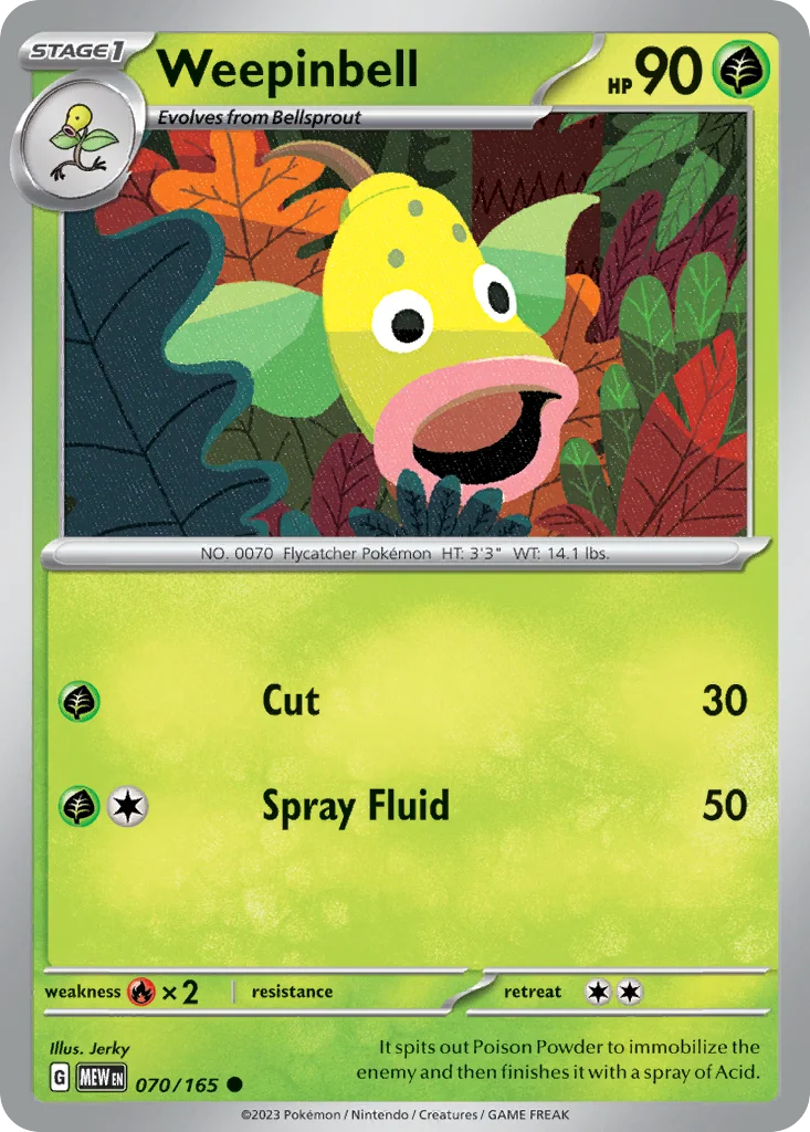 Weepinbell Pokemon card