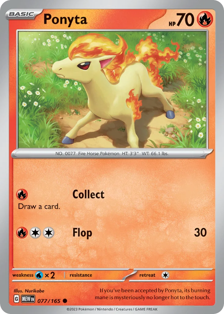 Ponyta Pokemon card