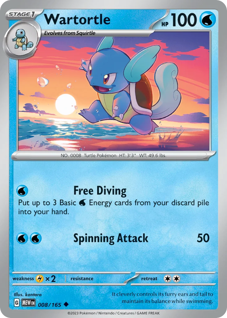 Wartortle Pokemon card