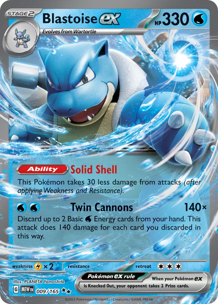 Blastoise ex Pokemon card