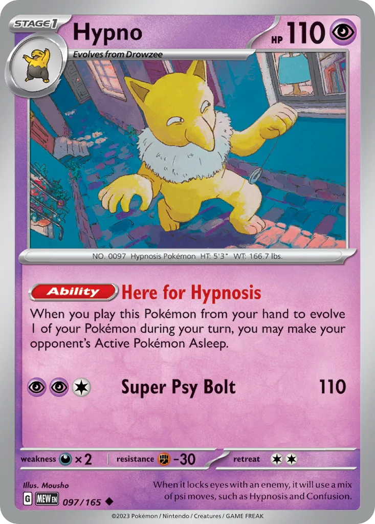 Hypno Pokemon card