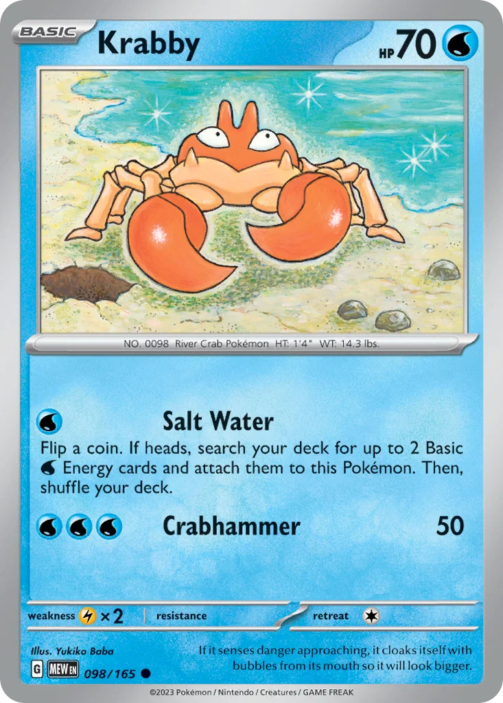 Krabby Pokemon card