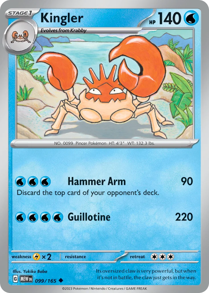 Kingler Pokemon card