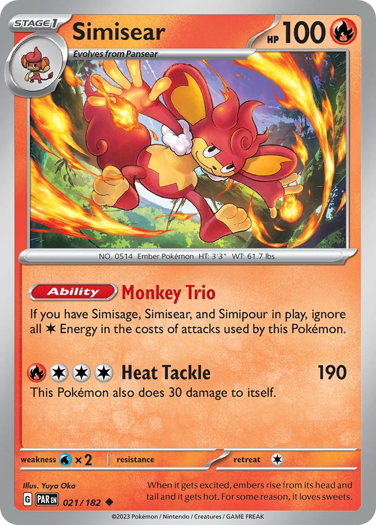 Simisear Pokemon card