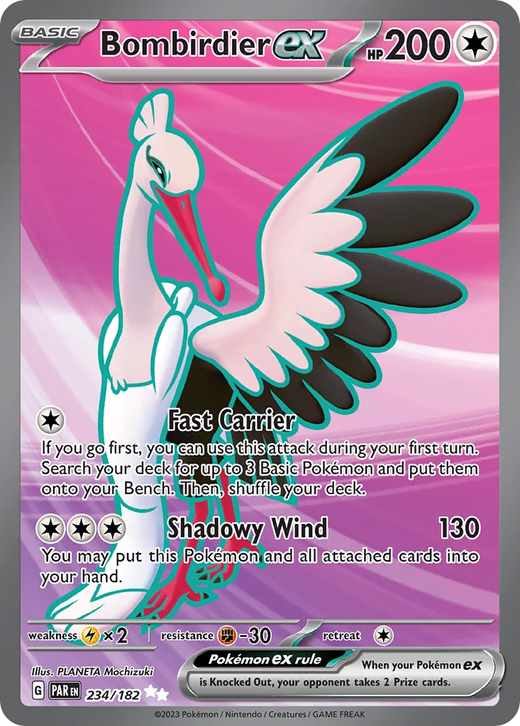 Bombirdier ex Pokemon card