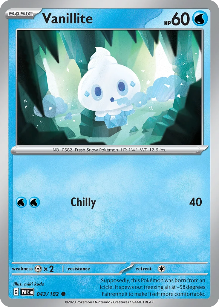 Vanillite Pokemon card
