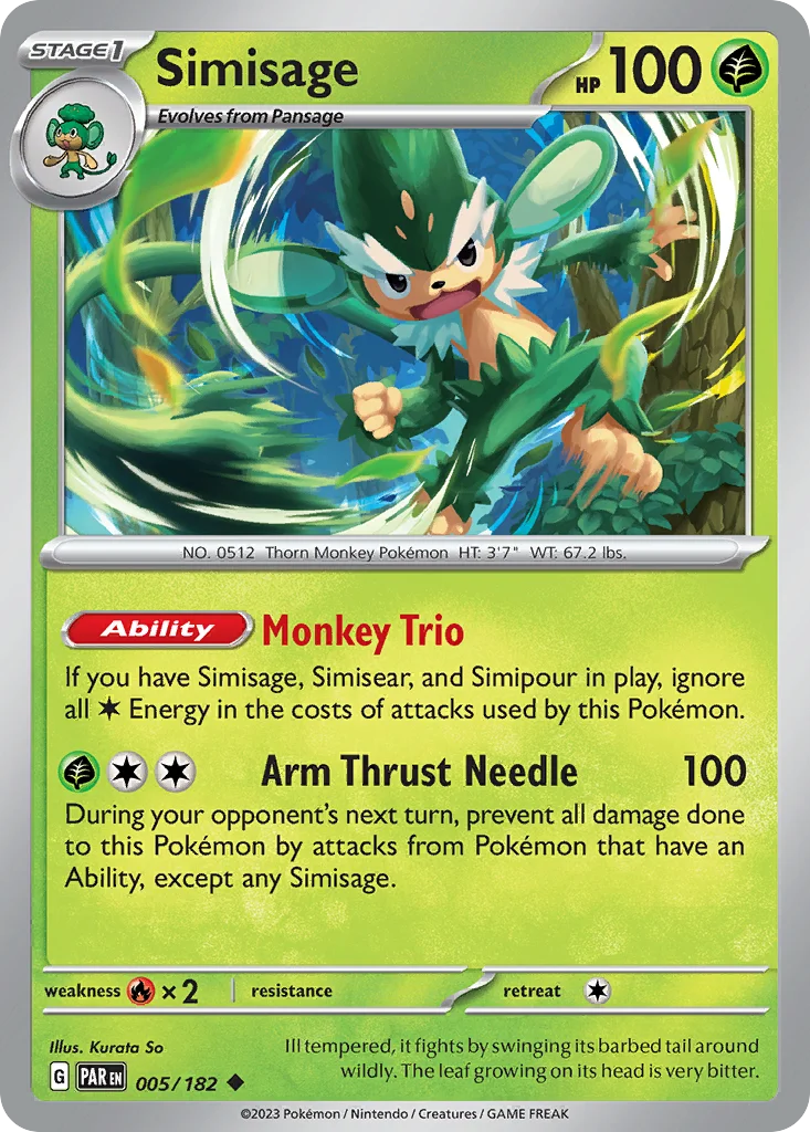 Simisage Pokemon card