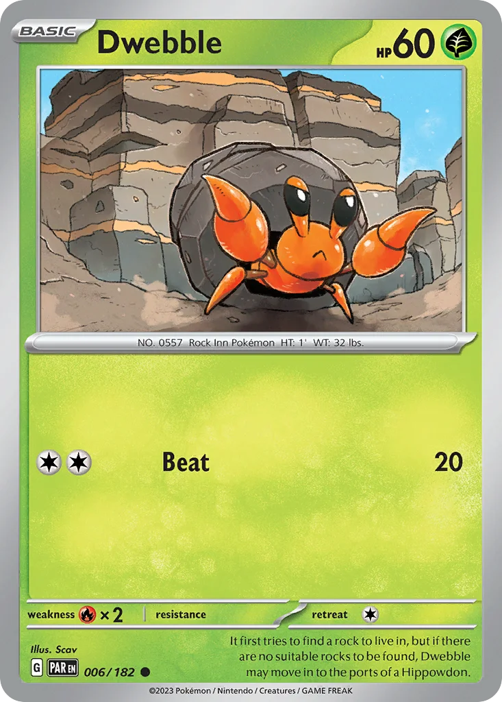 Dwebble Pokemon card