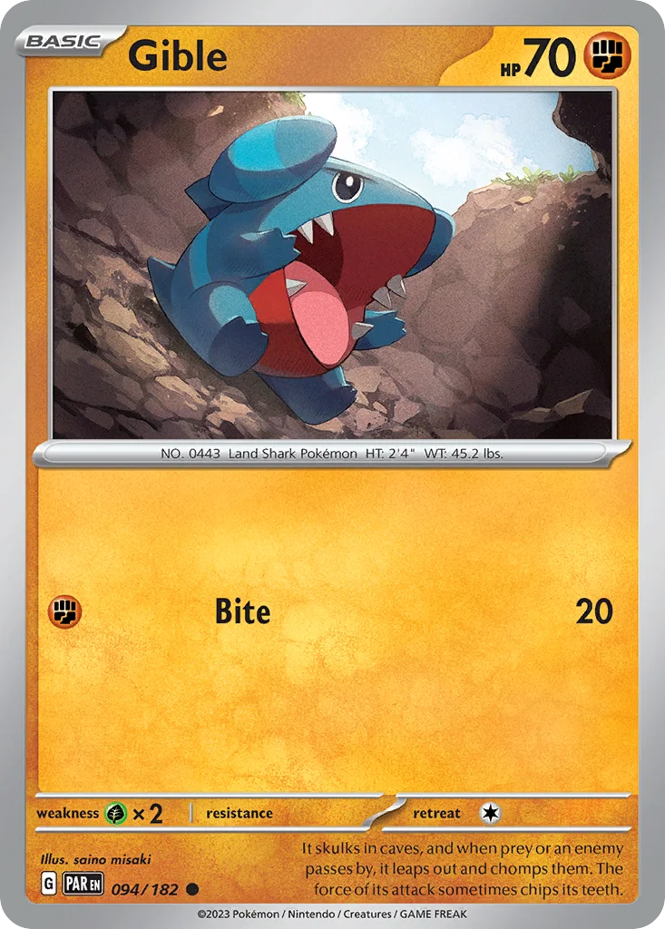 Gible Pokemon card