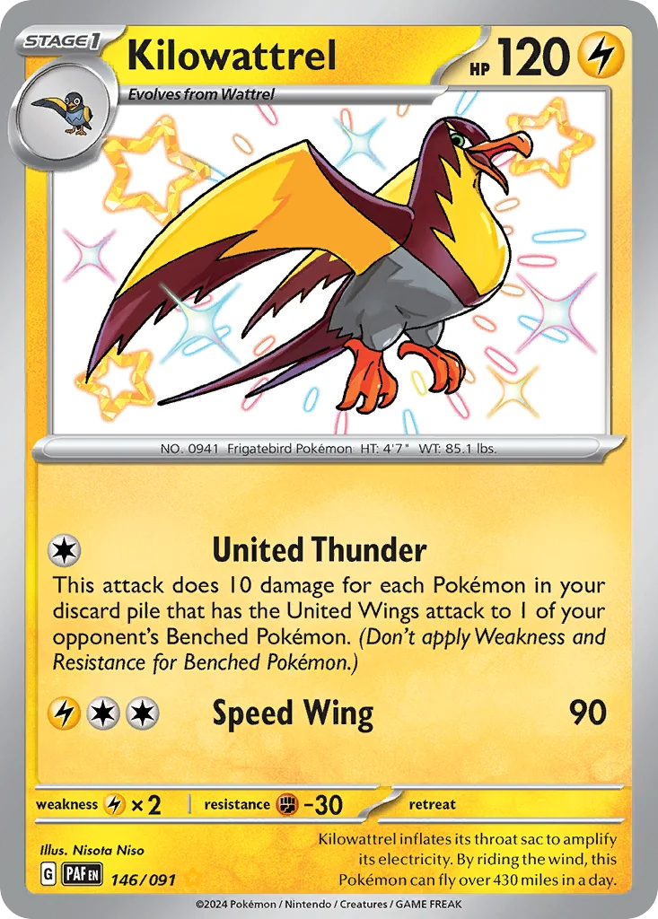 Kilowattrel Pokemon card