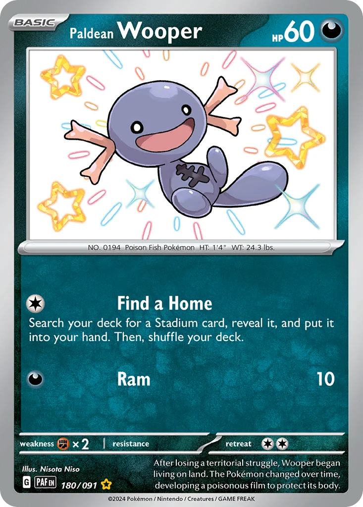 Paldean Wooper Pokemon card