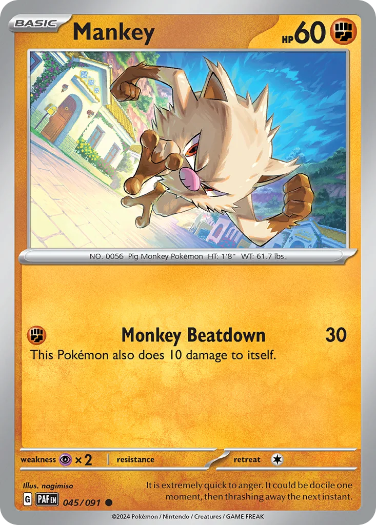 Mankey Pokemon card