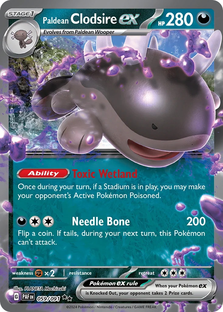 Paldean Clodsire ex Pokemon card