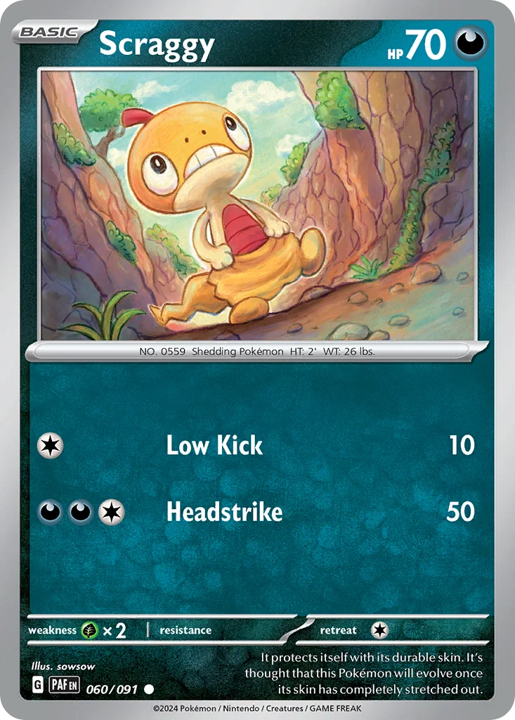 Scraggy Pokemon card