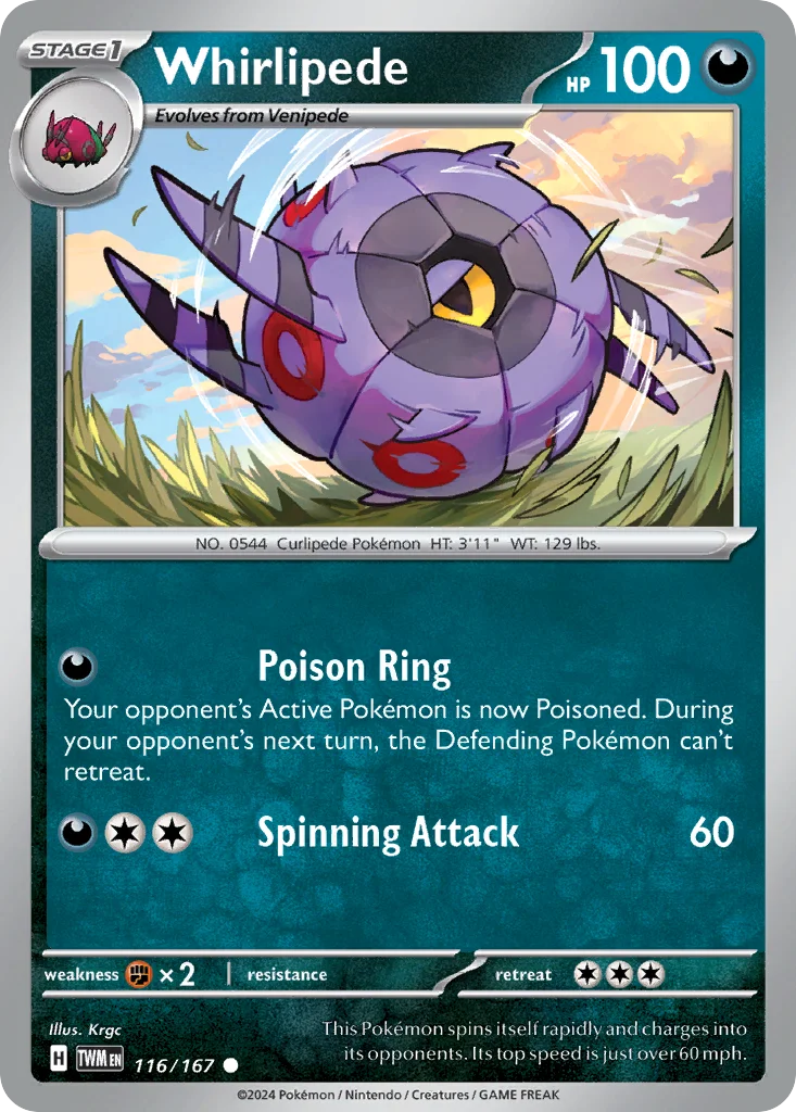 Whirlipede Pokemon card