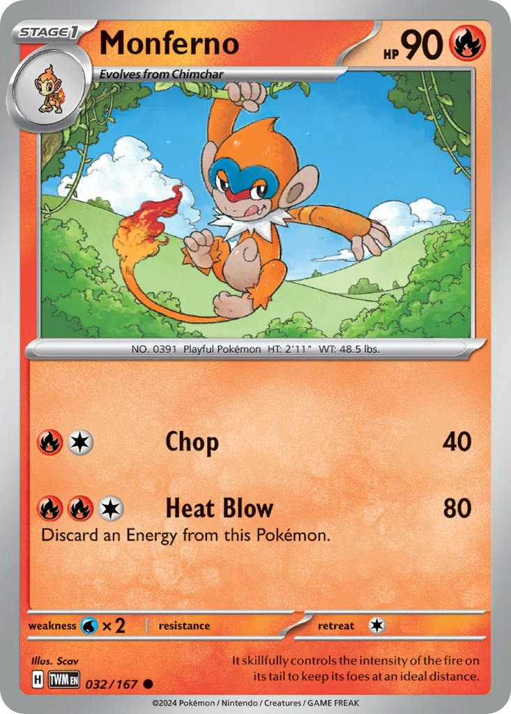 Monferno Pokemon card