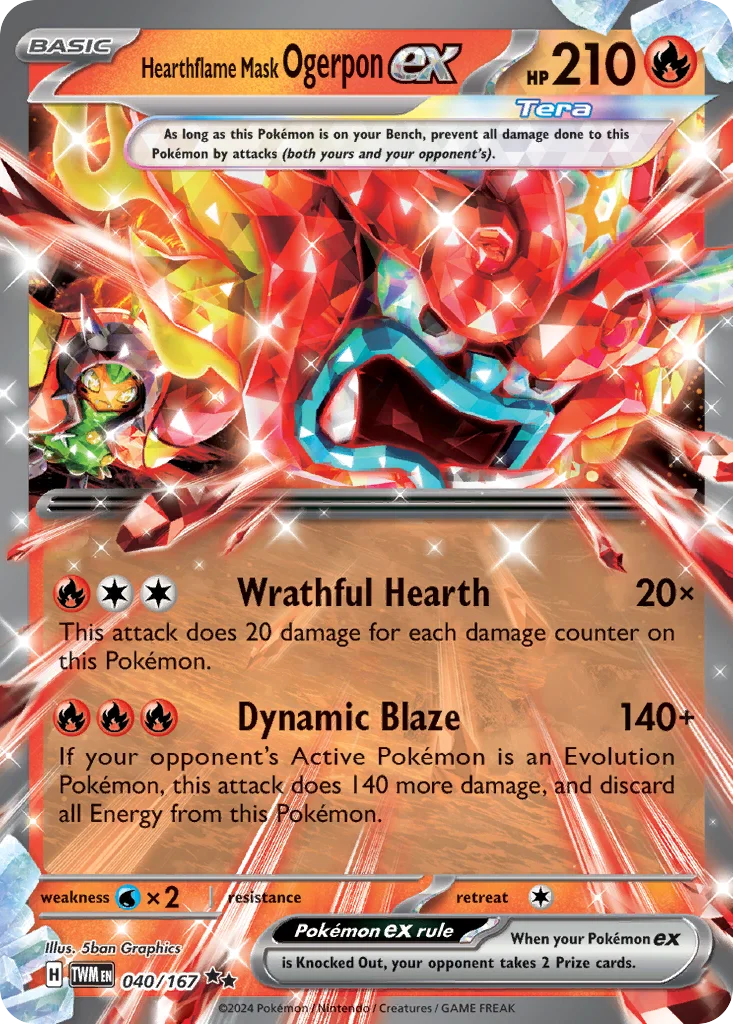 Hearthflame Mask Ogerpon ex Pokemon card