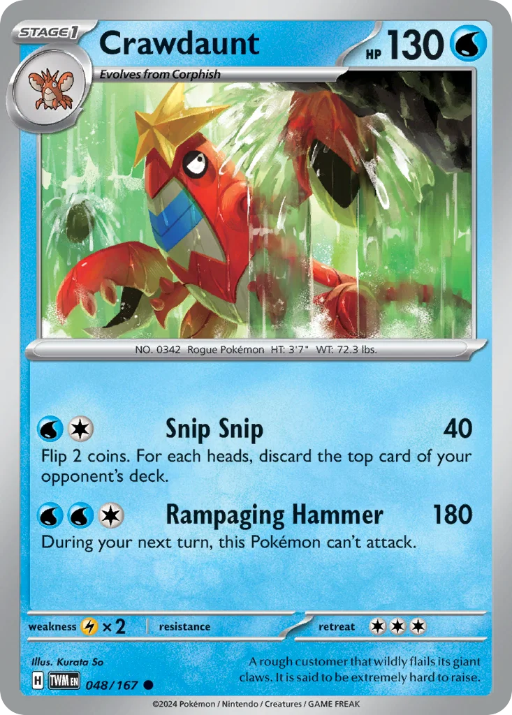 Crawdaunt Pokemon card