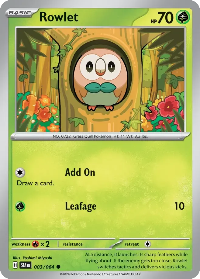 Rowlet Pokemon card