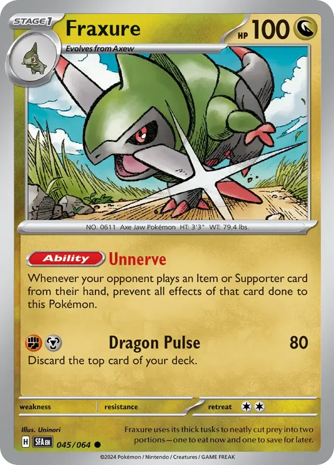 Fraxure Pokemon card