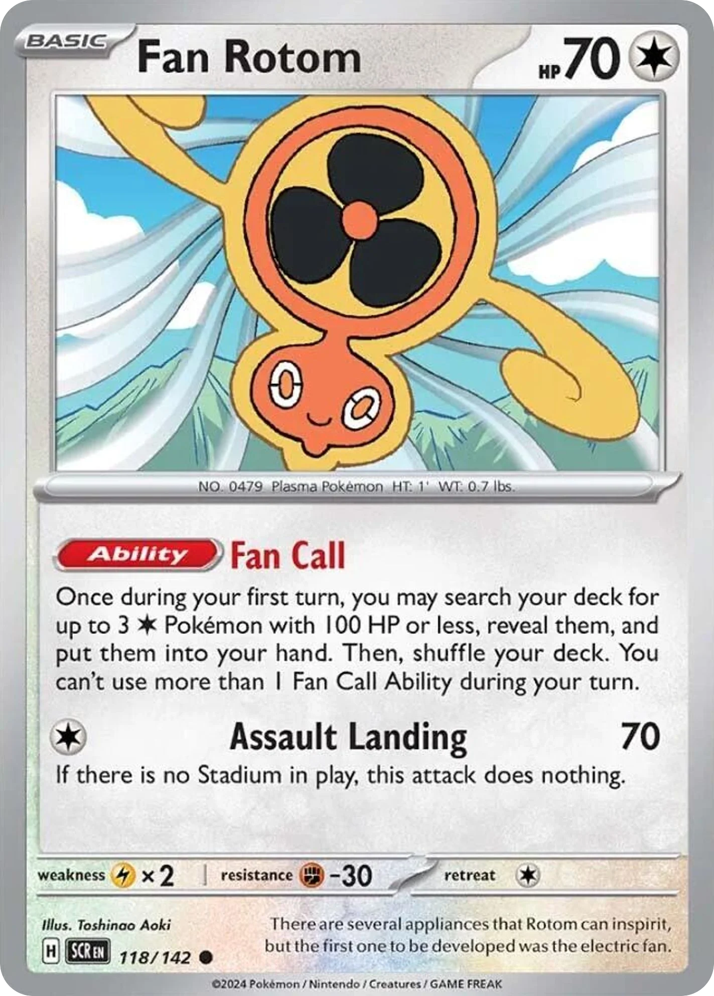 Fan Rotom Pokemon card